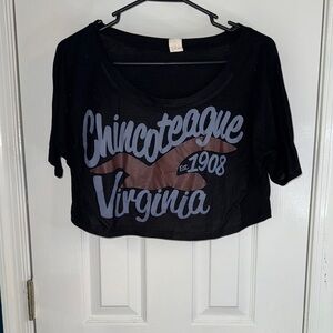 Black Chincoteague Virginia Crop Top